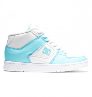 Trampki DC Shoes Manteca 4 MID Mid-Top Damskie Białe Niebieskie | 08ITANEKS