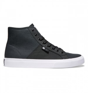 Trampki DC Shoes Manual HI Płócienne High-Top RIPSTOP Męskie Czarne | 76PCQLONK