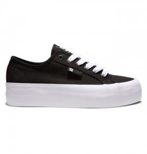 Trampki DC Shoes Manual Platformie Damskie Czarne Białe | 28XOJTFVI