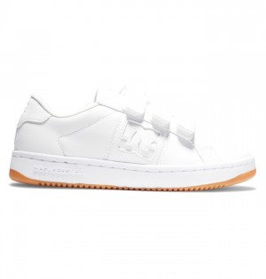 Trampki DC Shoes Striker Elastic Koronkowe Damskie Białe | 04NRCEDMA