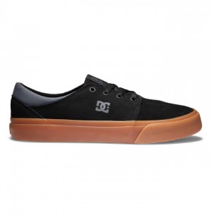 Trampki DC Shoes Trase Zamszowe Męskie Czarne Szare Białe | 72USGLXOJ