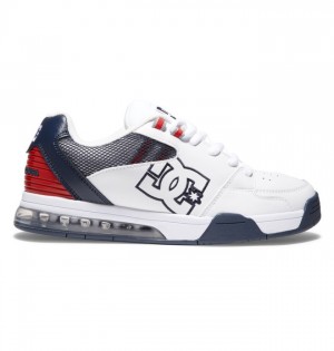 Trampki DC Shoes Versatile Męskie Białe Czerwone Niebieskie | 49BAWPXCT