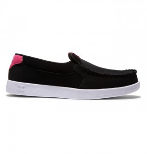 Trampki DC Shoes Villain Slip On Damskie Czarne Różowe | 30LRZUIOM